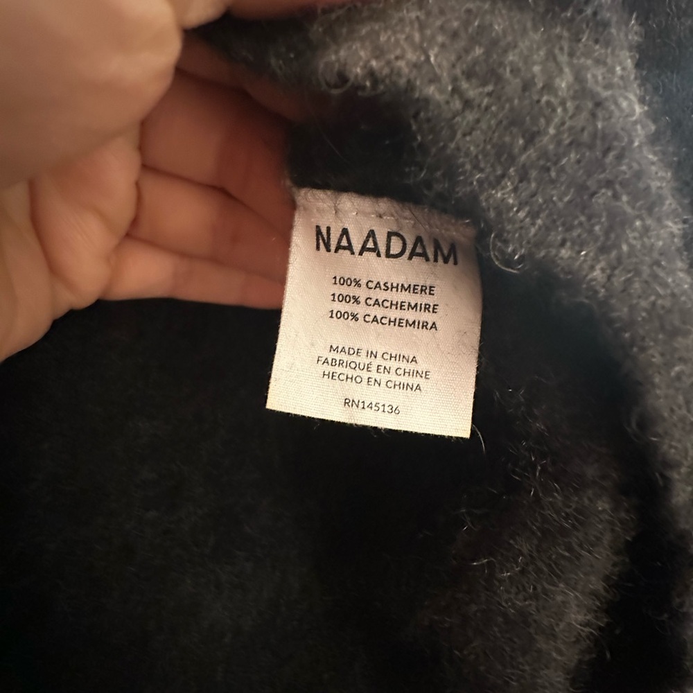 NAADAM Dark Charcoal Gray Cowl Neck Sweater - Picture 2 of 3